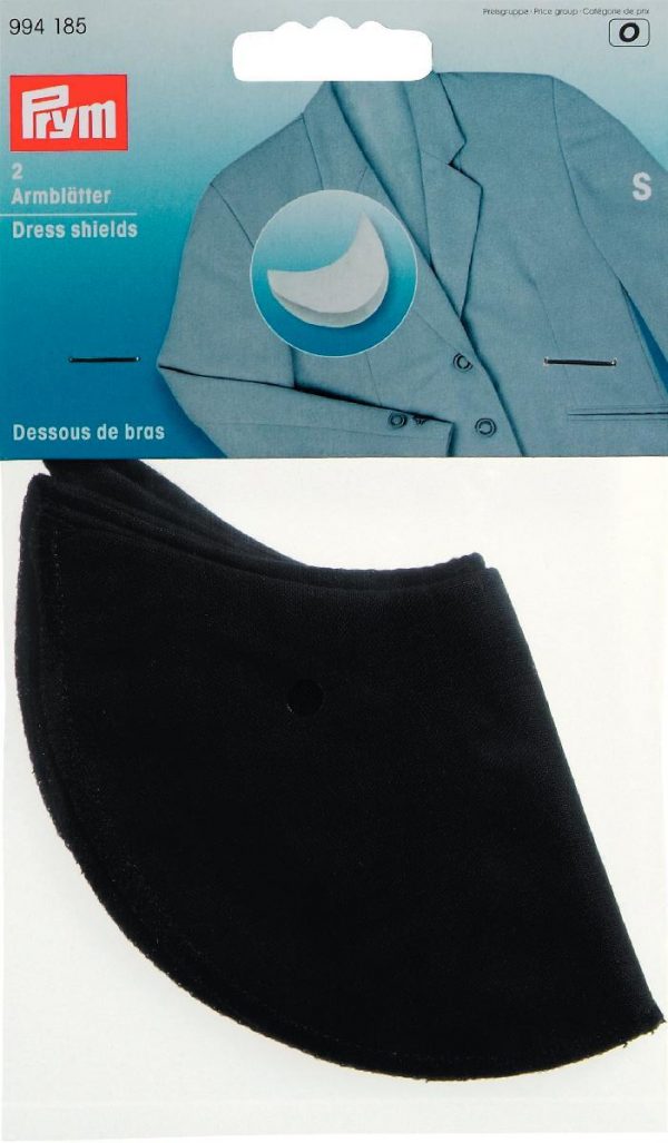 Protectie haine-axila, neagra, 100% bumbac, marimea S