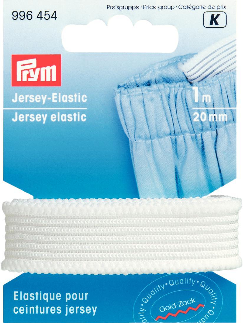 Elastic materiale tricot, alb, 20 mm, 1 m