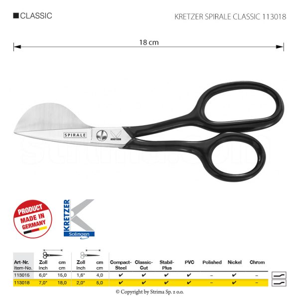 Foarfece pentru covoare, lungime 7 "/ 18 cm, placate cu nichel