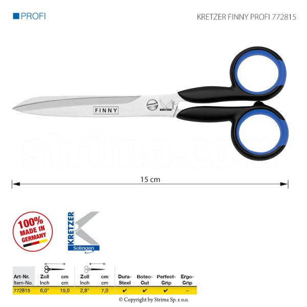 Foarfeca de croitorie, lungime 6 "/ 15 cm, cu vârful robust