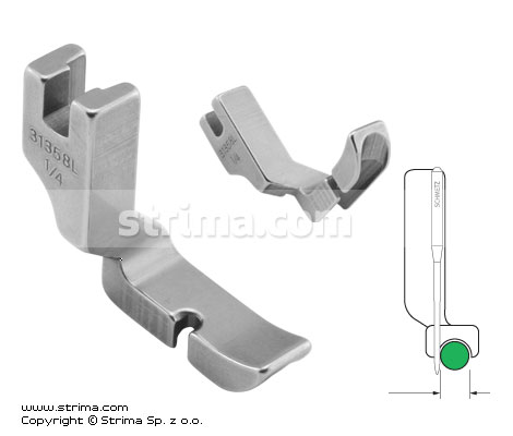 Piciorus aplicat snur, stanga 6.4mm  P301C1/4 [31358L 1/4]