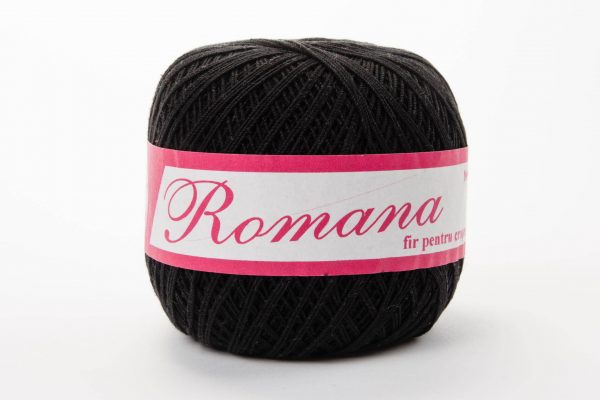 Fire de crosetat  bumbac Romana negru 1201