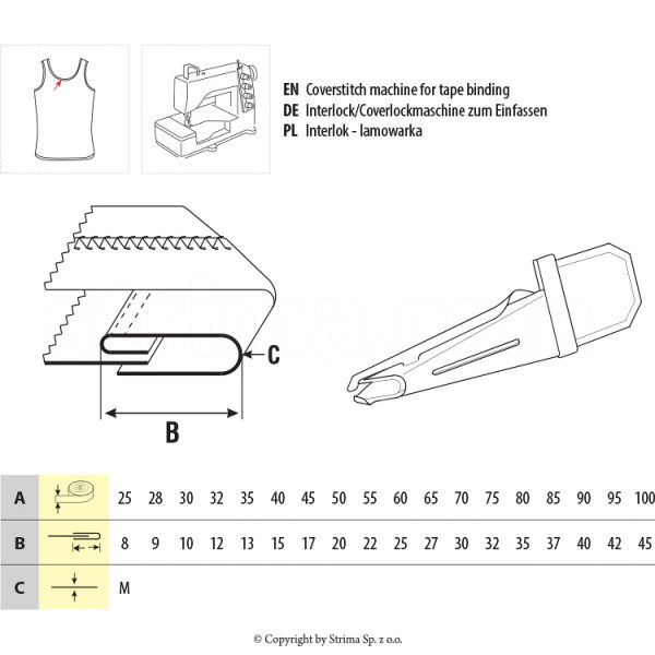 Dispozitiv aplicat bentita, uberdeck, indoaie doar sus UMA-06 45/17 M