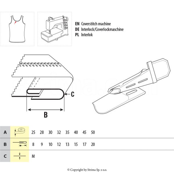 Dispozitiv aplicat bentita, uberdeck, indoaie doar sus UMA-08 50/20 M