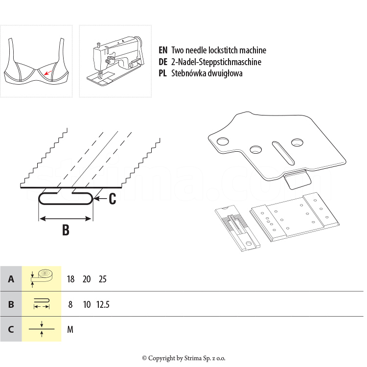 Dispozitiv aplicat bentita pe interior (brassiere) UMA-107 20/10 M