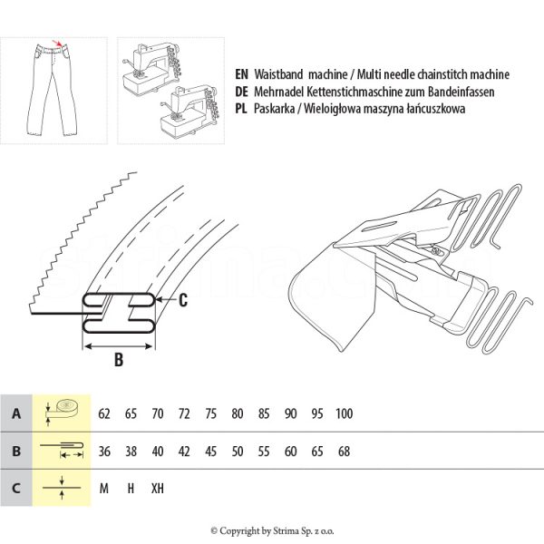 Dispozitiv aplicat betelie bie dubla pantaloni UMA-118 75/45 XH