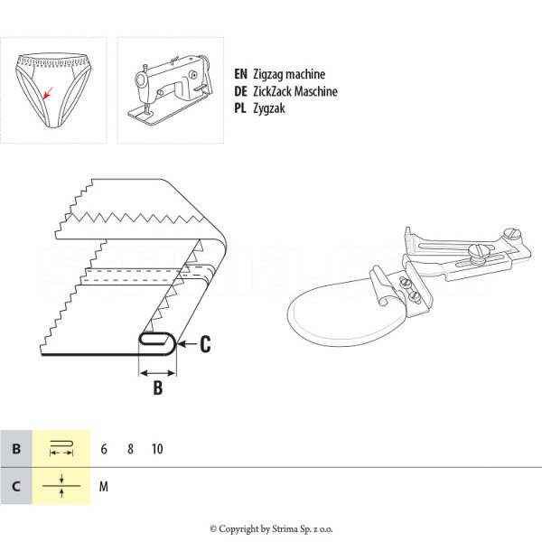 Dsipozitiv tivitor superior masina de zigzag UMA-136 8 M