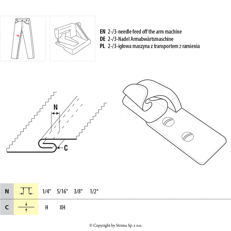 Dispozitiv fluturas incheiat pantaloni UMA-146 1/4 H