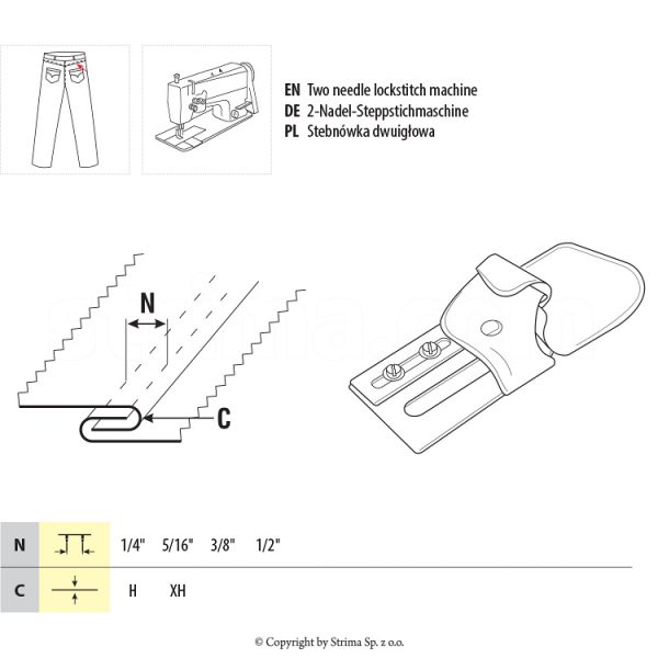 Dispozitiv fluturas incheiat pantaloni UMA-151 1/4 XH