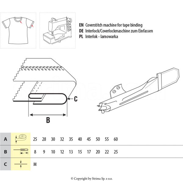 Dispozitiv aplicat bentita inegala UMA-16 45/17 M