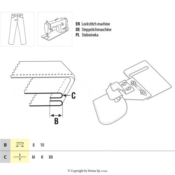 Dispozitiv tiv slit pantaloni UMA-160 10 XH