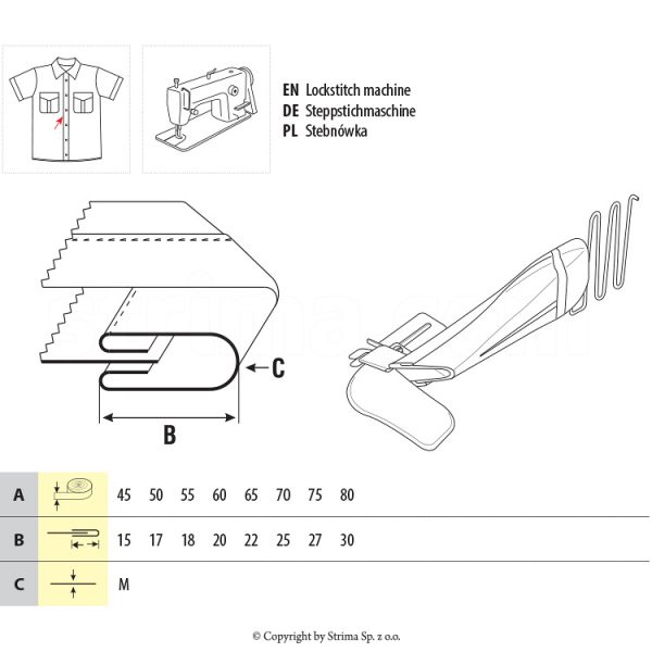 Dispozitiv aplicat bentita UMA-165-D 70/25 M