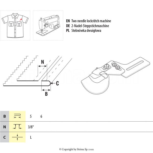Dispozitiv montat maneci UMA-185 6 L