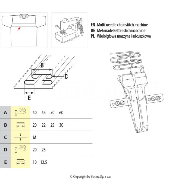 Dispozitiv aplicat multi-benzi pe material UMA-23 35/17,5×25/12,5 M