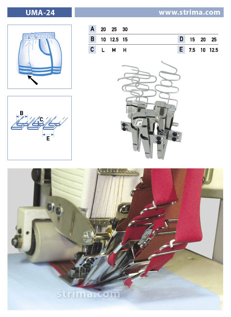 Set dispozitiv aplicat multi-benzi decorative UMA-24 30/15×25/12,5 M