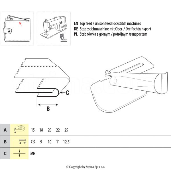 Dispozitiv aplicat banda pentru piele UMA-265 18/9 MH