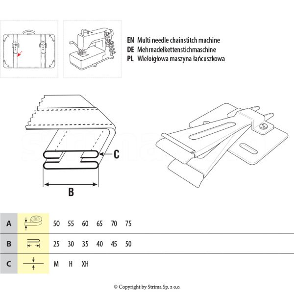 Dispozitiv confectionat manere UMA-304 60/35 M