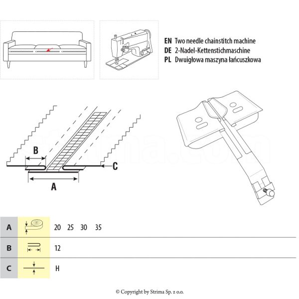 Dispozitiv aplicat fermoare UMA-319 25/12 H