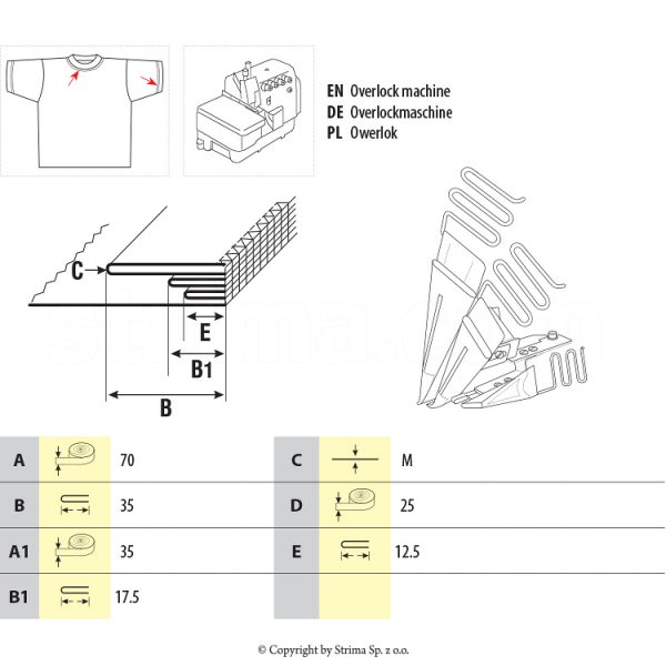Dispozitiv aplicat 3 vipusti UMA-63-PG 70/35×35/17×25/12,5 M