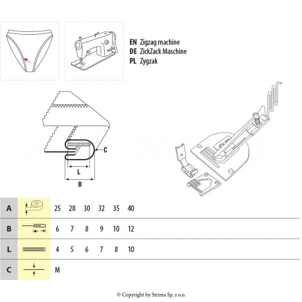 Set aplicat einfas si elastic lenjerie intima UMA-69-PF 30/8/6 M