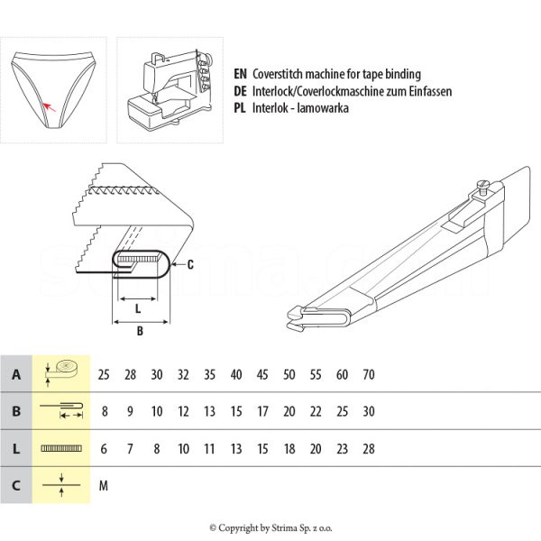 Dispozitiv aplicat einfas si elastic lenjerie intima UMA-71 35/13/11 M