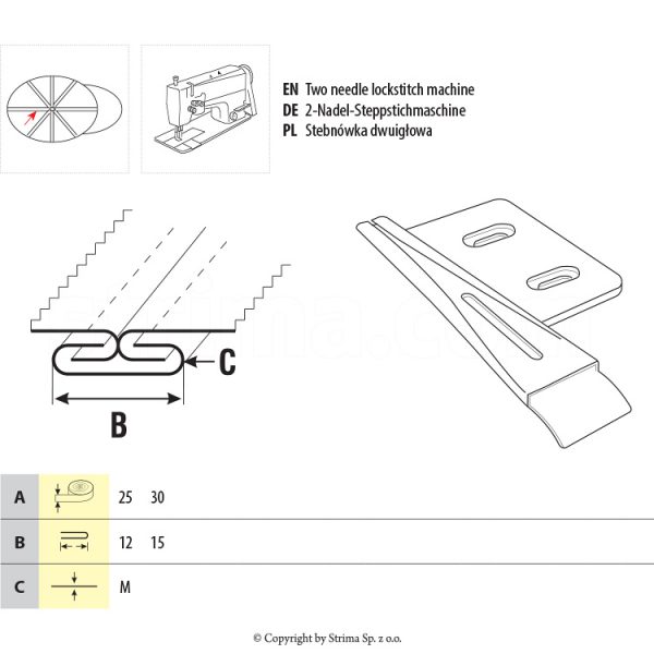 Dispozitiv aplicat bentita sapca interior UMA-98 25/12 M