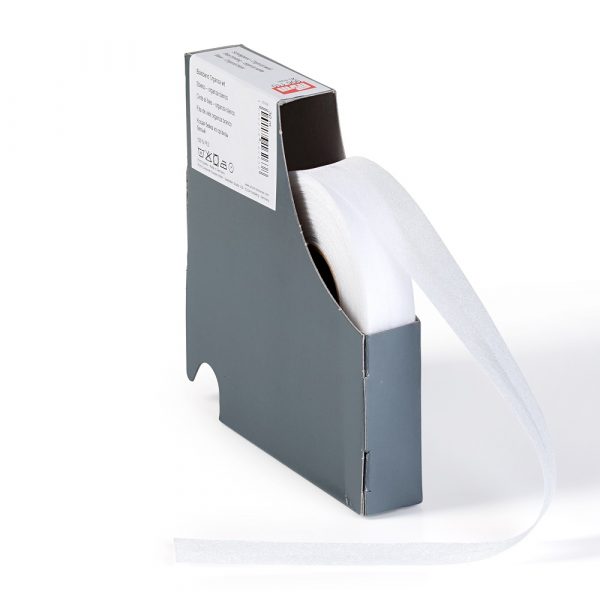 Banda bias Organza, alba, 40/20 mm