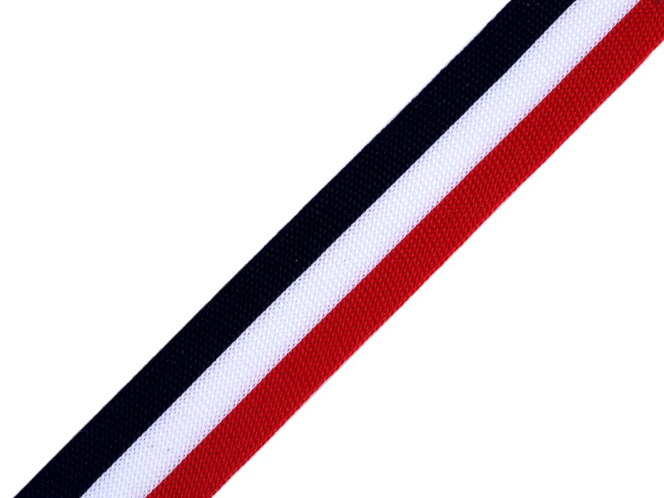 Bandă decorativă / vipușcă tricoloră, lățime 25 mm ST610085