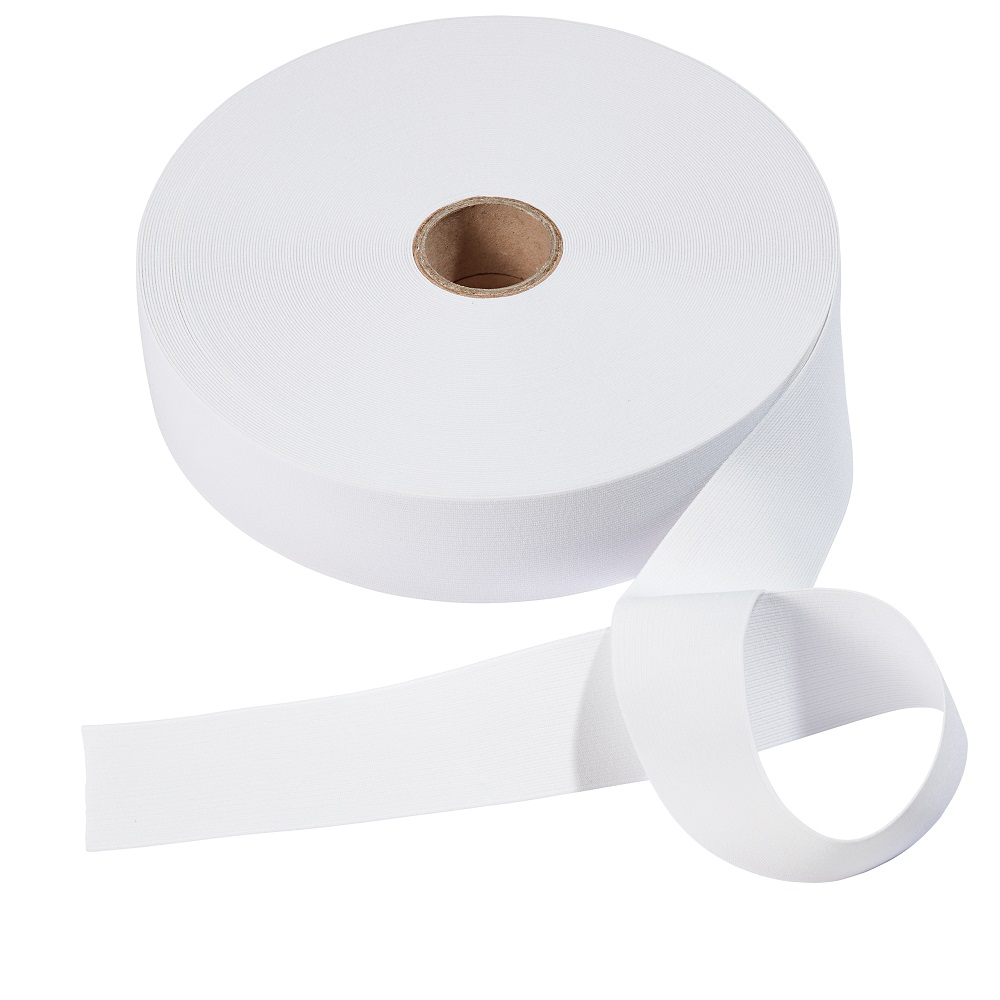 Banda elastic, intindere usoara, alb, 60 mm, 50 m