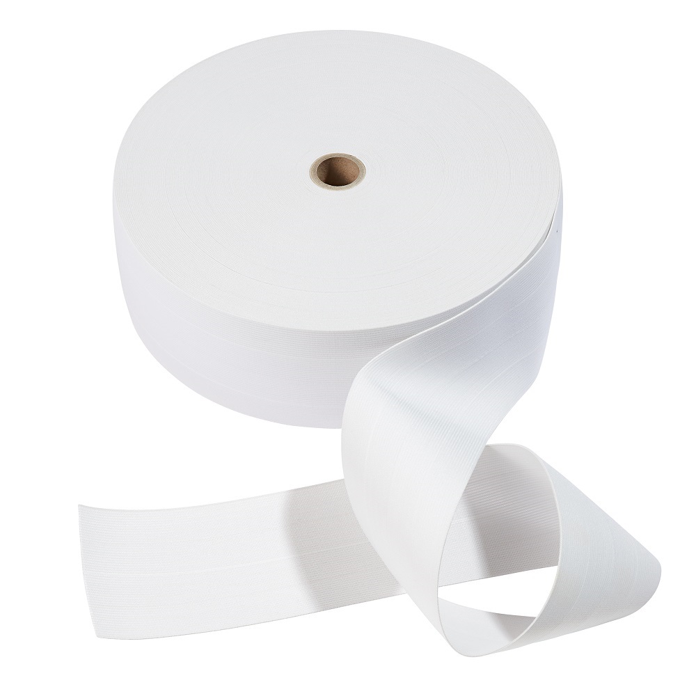 Banda elastic, intindere usoara, alb, 80 mm, 50 m