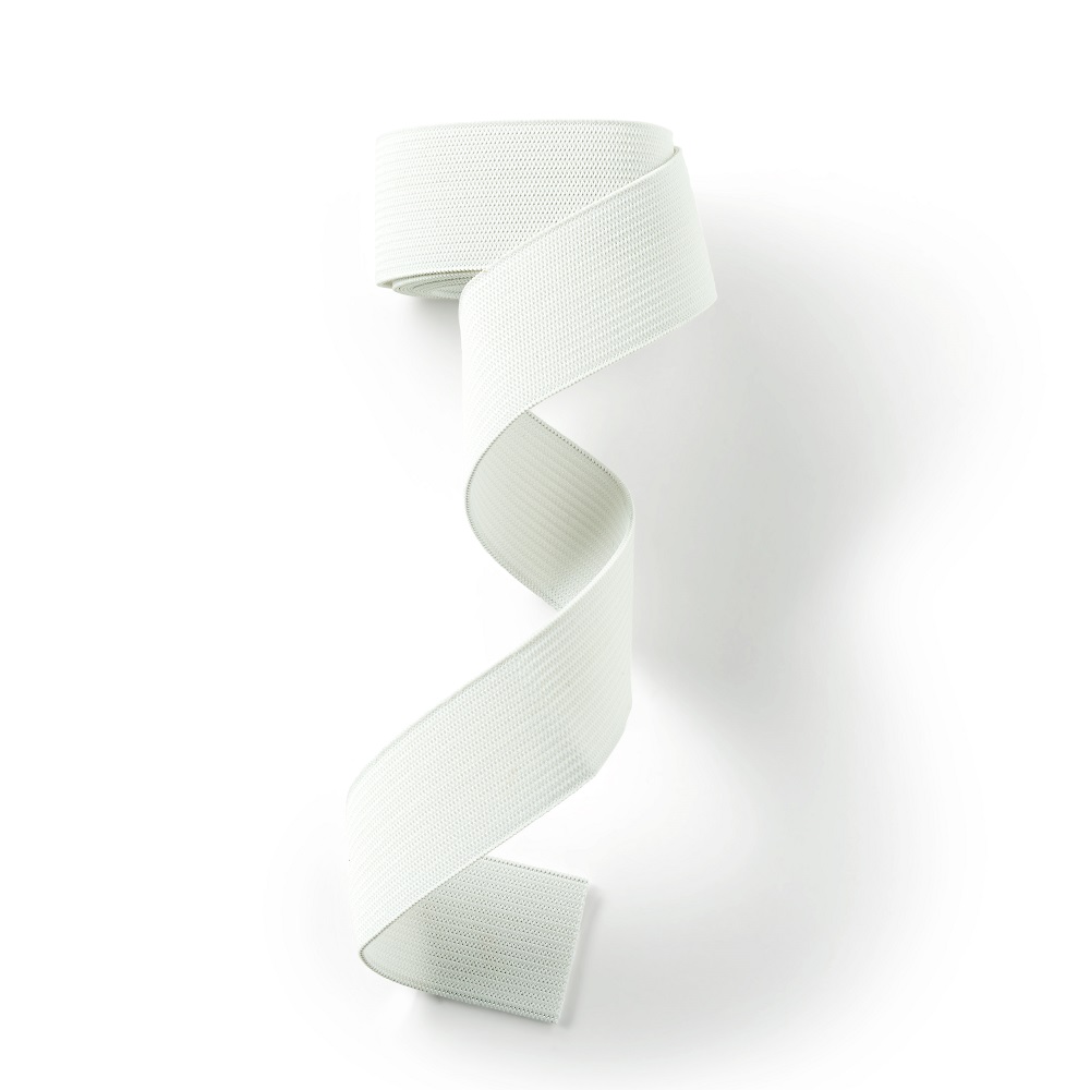 Banda elastic, intindere usoara, alb, 80 mm, 50 m