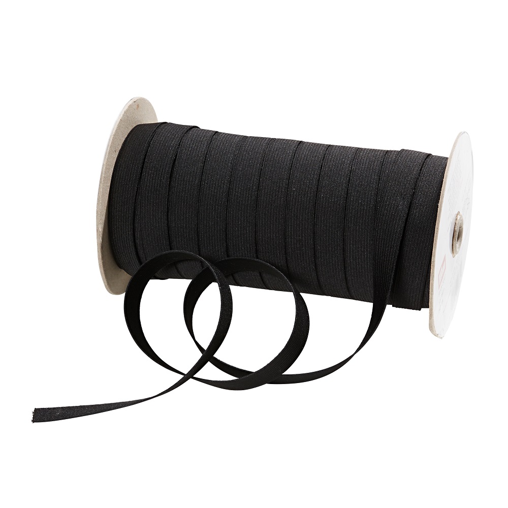 Banda elastic, intindere usoara, negru, 15 mm, 50 m