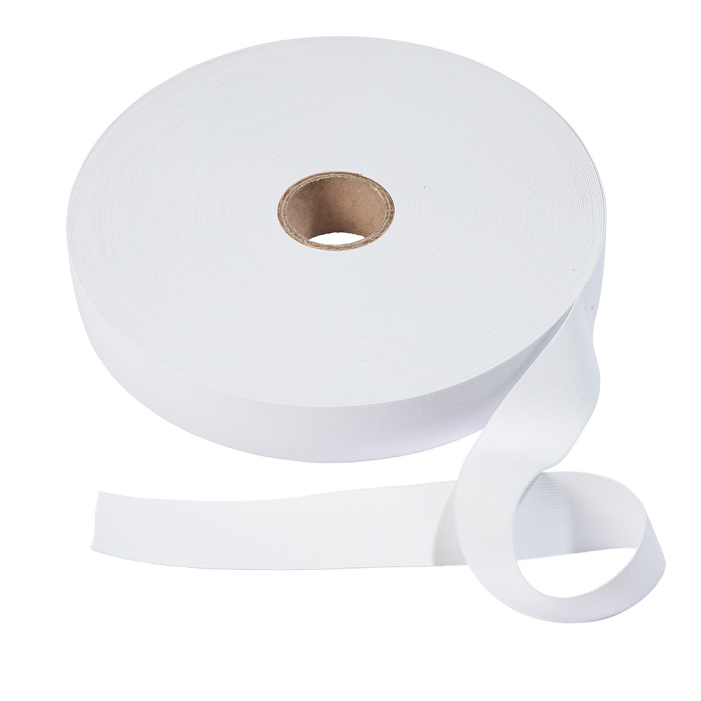 Banda elastic, intindere usoara, alb, 40 mm, 50 m
