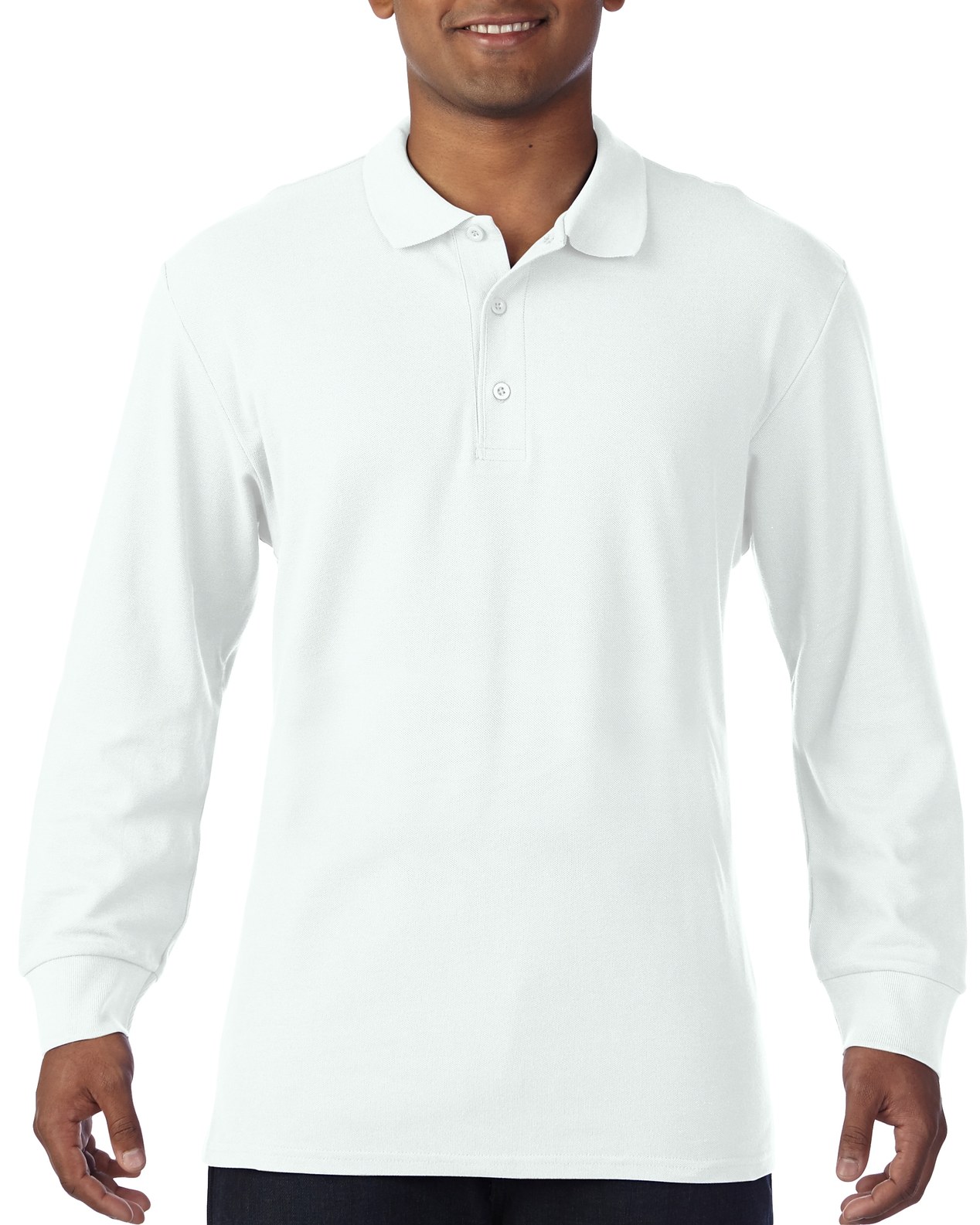 Bluza polo barbati 100% bumbac, Alb, 223 g