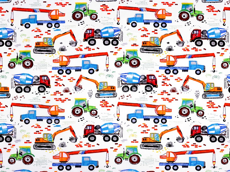 Bumbac imprimat cu motive de camion
