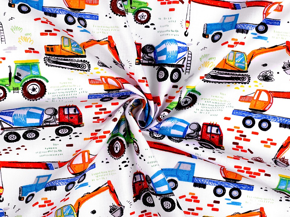 Bumbac imprimat cu motive de camion