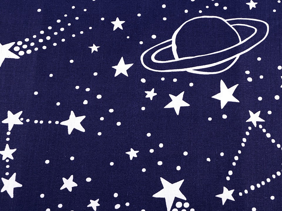 Bumbac imprimat cu motive planetare