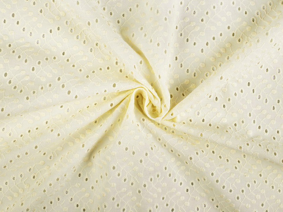 Dantela de bumbac cu broderie Madeira