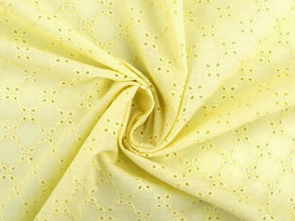 Dantela din bumbac cu broderie Madeira