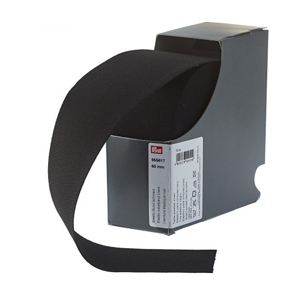 Elastic betelie, negru, 60 mm, 10 m