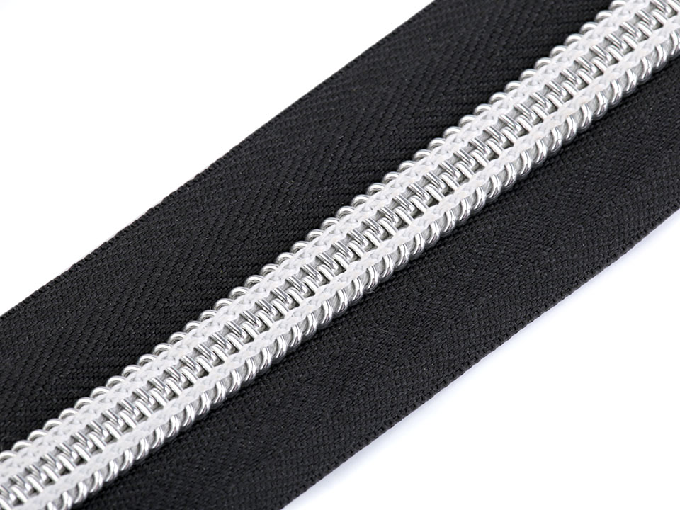 Fermoar spiralat argintiu, metraj, lățime spirală 10 mm ST750991