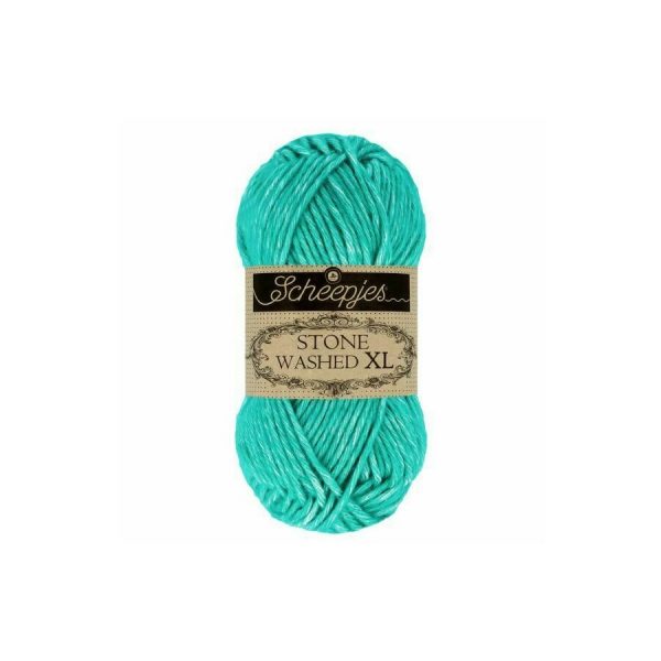 Fir din bumbac Stone Washed XL – Turquoise
