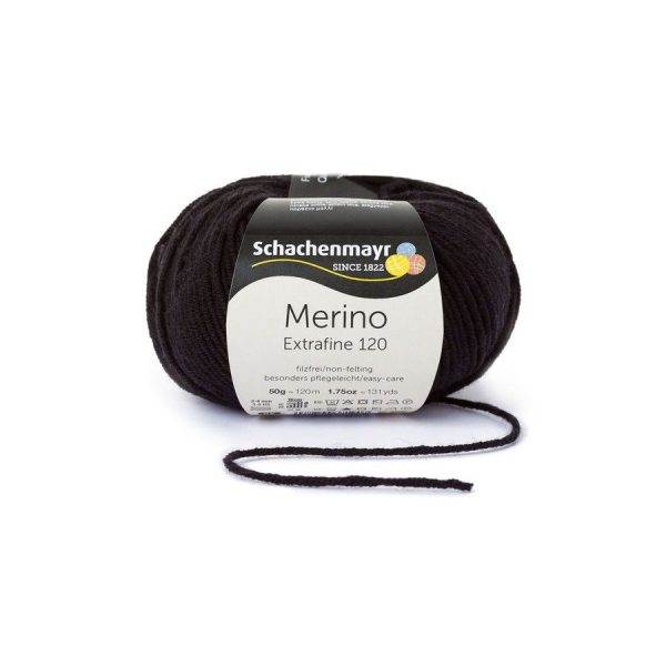 Fir din lână Merino Extrafine 120 Black