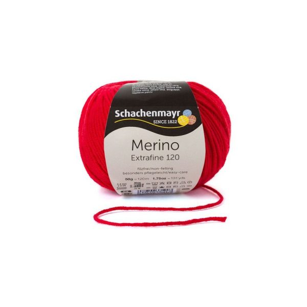 Fir din lână Merino Extrafine 120 Cherry