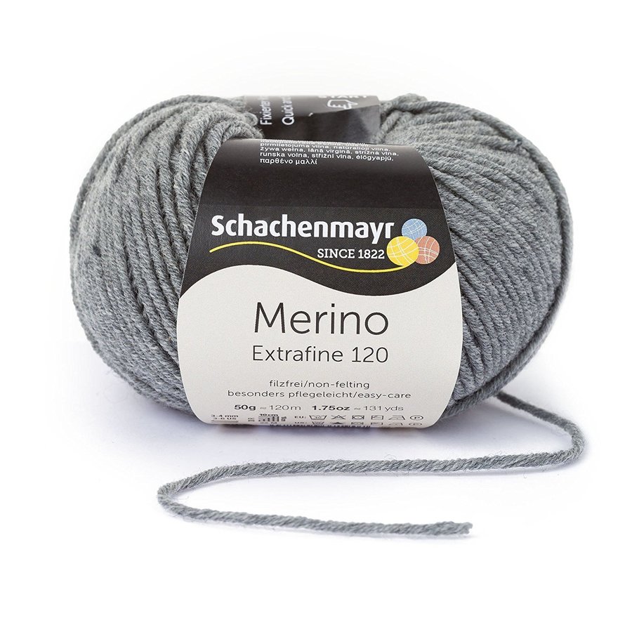 Fir din lână Merino Extrafine 120 Medium Grey