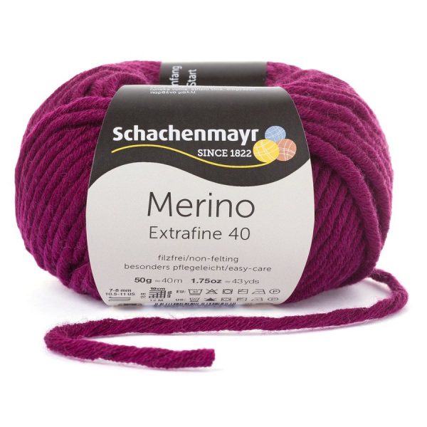 Fir din lana Merino Extrafine 40 Burgundy