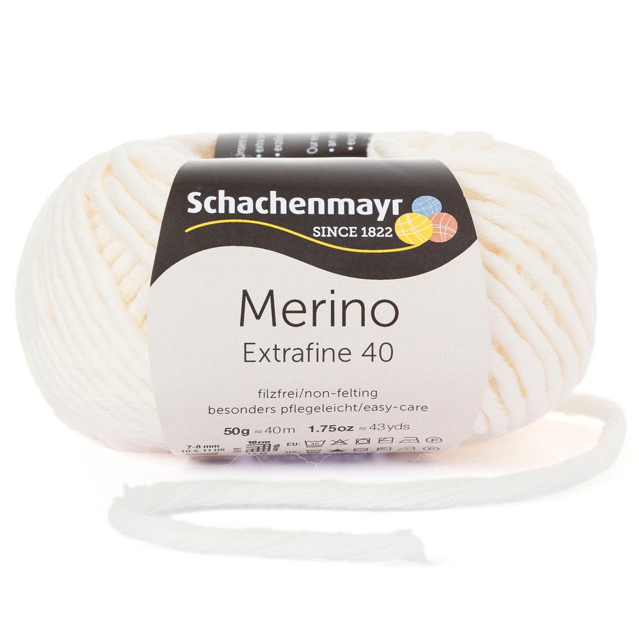 Fir din lână Merino Extrafine 40 Natur