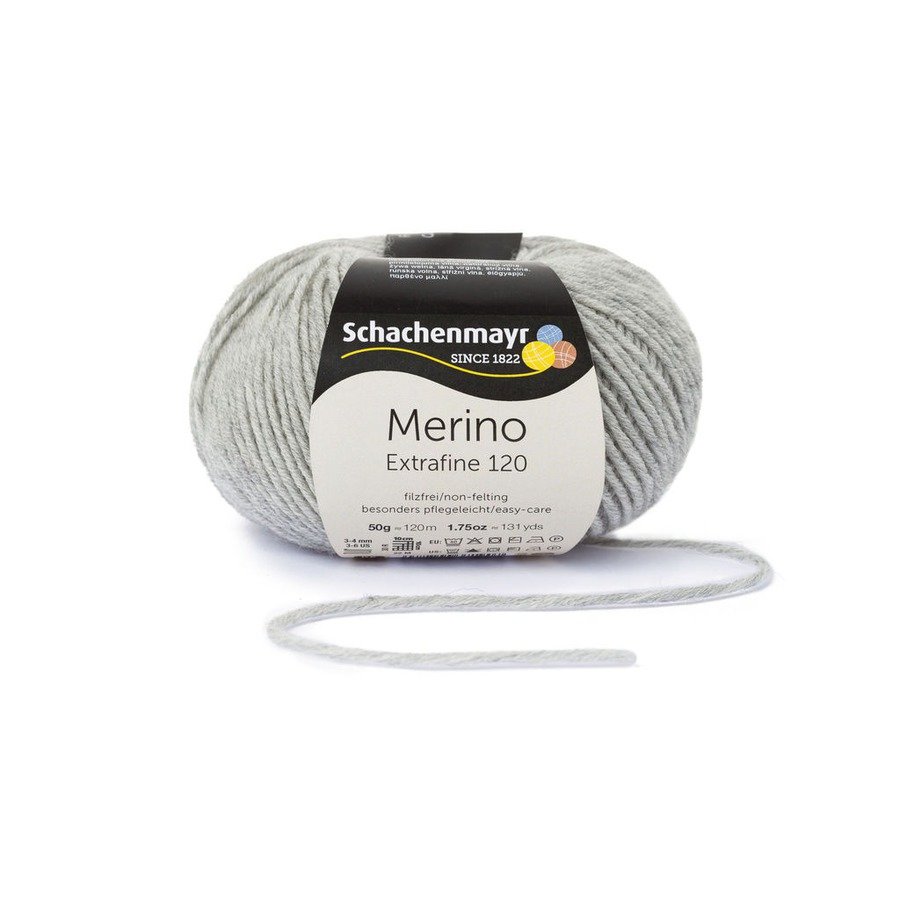 Fir din lână Merino Extrafine 120 Light Grey