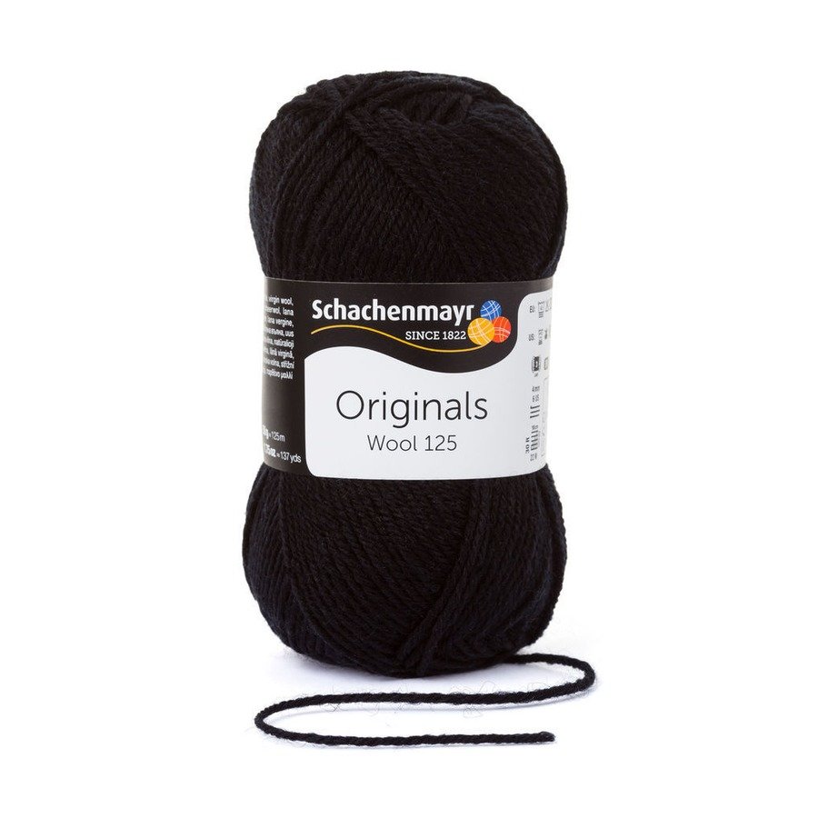 Fir din lana Wool 125 - Black