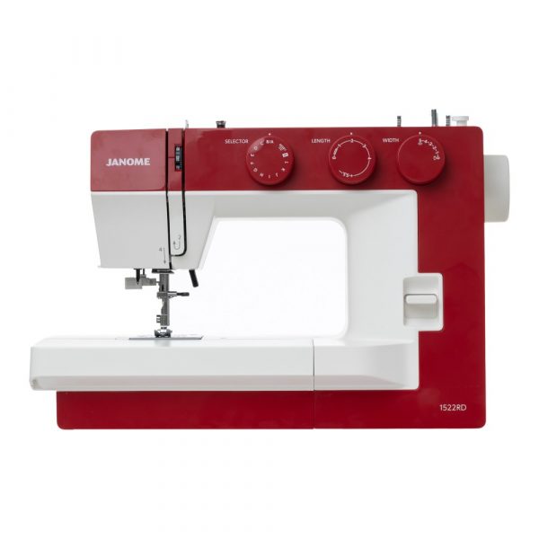 Masina De Cusut Electromecanica JANOME 1522RD, 25 Programe, 860 Imp/Min, 60W, Alb/Rosu